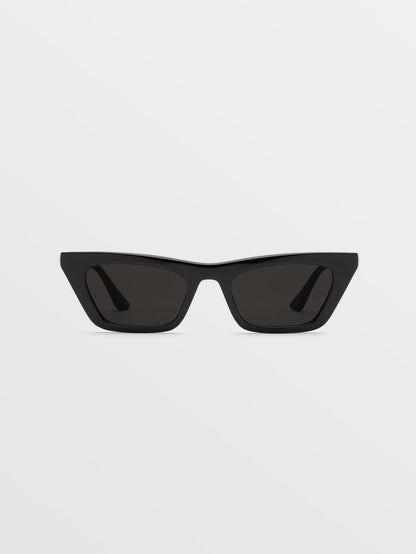 Peace Punk Gloss Black Sunglasses (Gray Lens) - BLACK