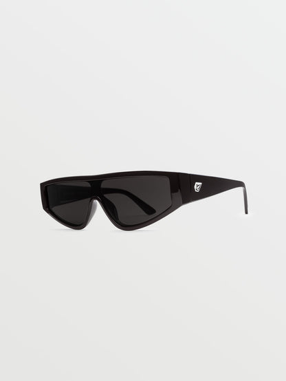 Vinyl Glaze Gloss Black Sunglasses (Gray Lens) - BLACK