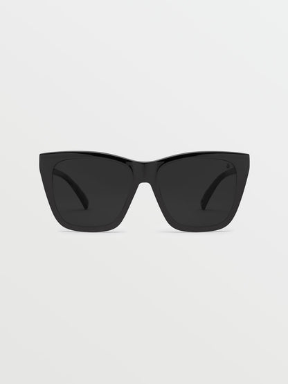 Looky Lou Gloss Black Sunglasses (Gray Lens) - BLACK