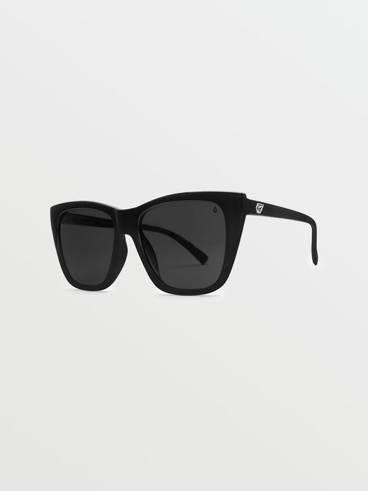 Looky Lou Gloss Black Sunglasses (Gray Lens) - BLACK