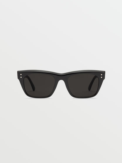 Stoneview Gloss Black Sunglasses (Gray Lens) - BLACK