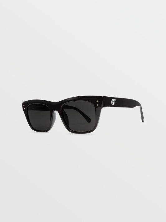 Stoneview Gloss Black Sunglasses (Gray Lens) - BLACK