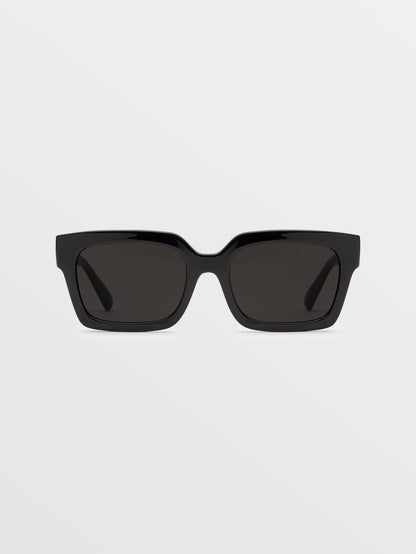Domeinator Gloss Black Sunglasses (Gray Lens) - BLACK