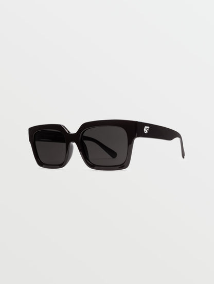 Domeinator Gloss Black Sunglasses (Gray Lens) - BLACK