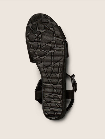 Stone Platform Sandals - Black