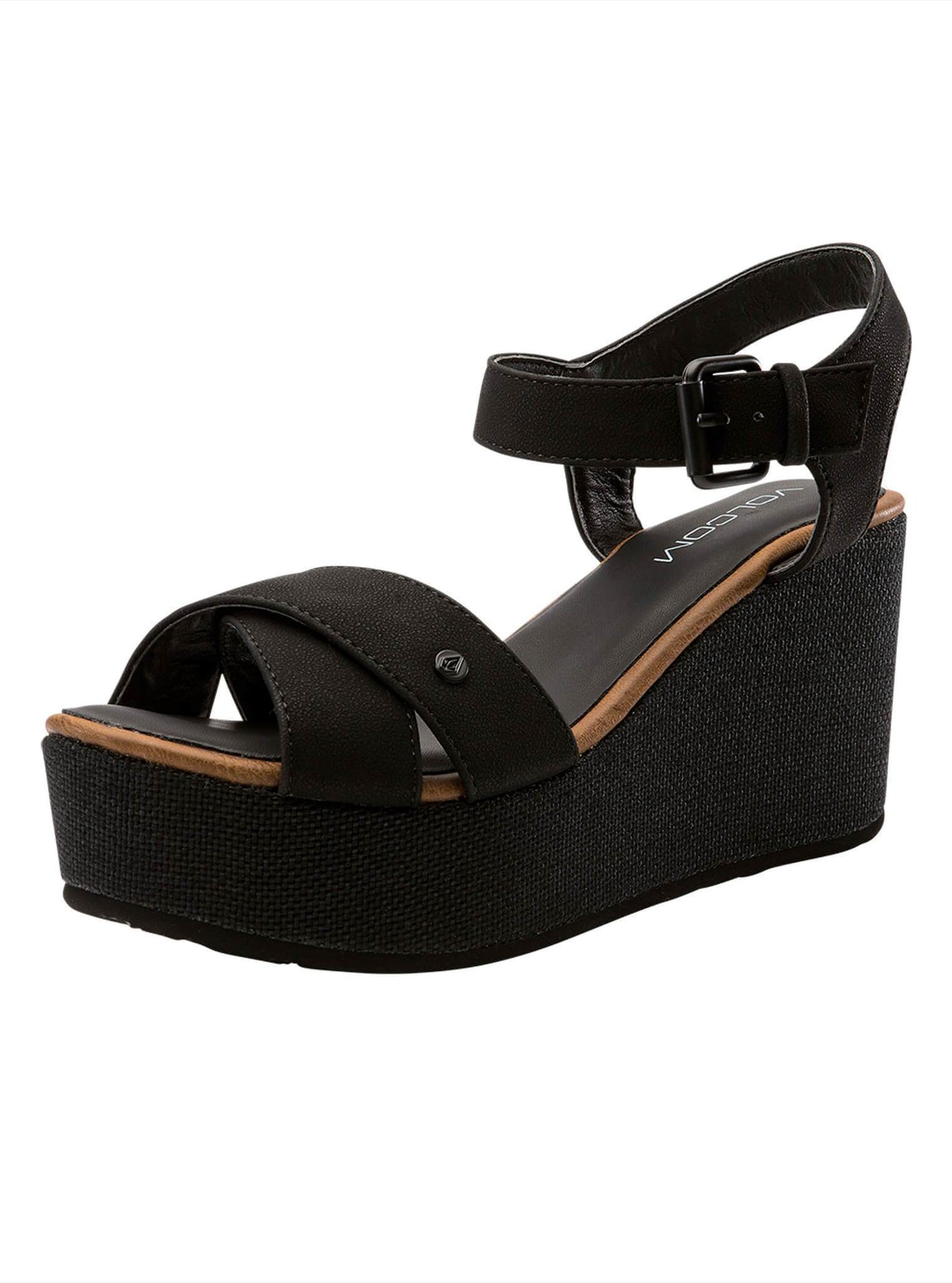 Stone Platform Sandals - Black