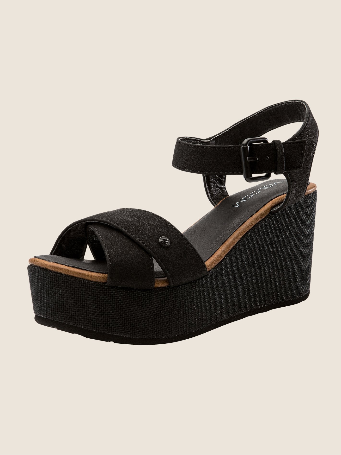 Stone Platform Sandals - Black
