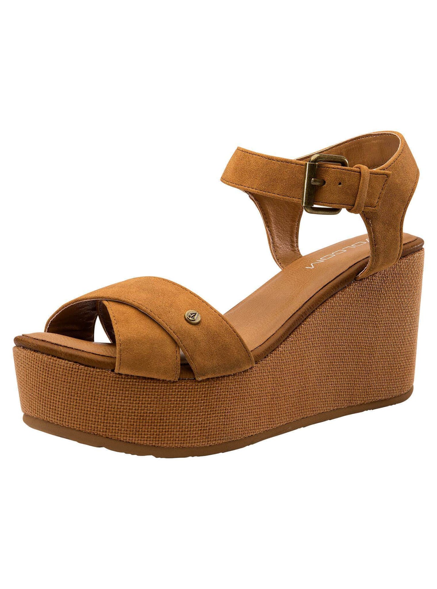 Stone Platform Sandals - Cognac